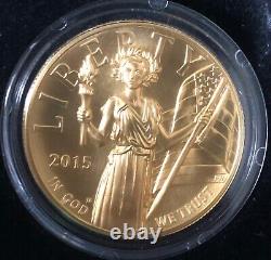 2015-W High Relief Liberty Eagle Gold Coin $100 US. 9999 Fine Gold in box w COA