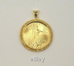 2016 1/2 Oz Fine Gold American Eagle $25 Coin in 14k Yellow Gold Pendant