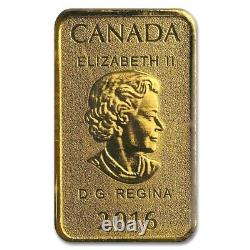 2016 $25 Royal Canadian Mint Gold Bar Coin 1/10 oz (BU) 24KT. 9999 Fine Gold