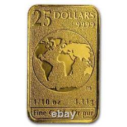 2016 $25 Royal Canadian Mint Gold Bar Coin 1/10 oz (BU) 24KT. 9999 Fine Gold