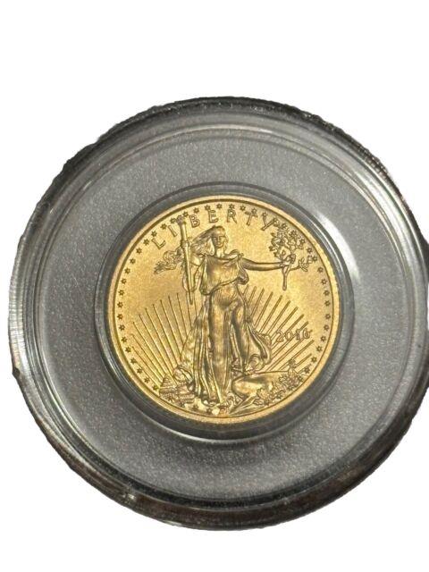 2016 Bu American Gold Eagle $5 Coin 1/10 Oz Fine Gold