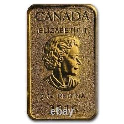 2016 Canada $25 1/10 oz. 9999 Fine Gold Bar Queen Elizabeth II