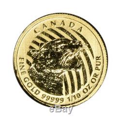 2016 Canada Gold Cougar $20 1/10 oz BU in Sealed Assay. 99999 Fine