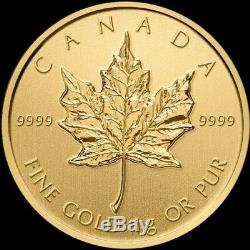 2016 Canada (RCM) Gold MapleGram 1 gram. 9999 Fine Gold Maple Leaf Coin
