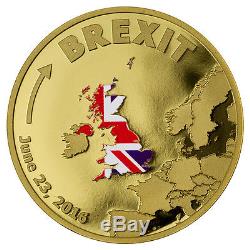 2016 Cook Islands $20 1/10 Oz. 9999 Fine Proof Gold Brexit Coin SKU41689