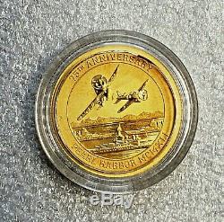 2016 GOLD Coin 75th Anniversary Pearl Harbor 99.99 Fine 1/10 Oz (SCARCE)