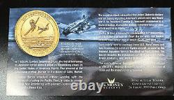 2016 Tuvalu 1/10 Oz Gold Bullion Pearl Harbor 75th, Perth Mint. 9999 Fine COA