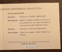 2016-W 1/4 oz. 9999 Fine Gold Standing Liberty Quarter Centennial (withOGP)