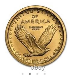 2016-W Standing Liberty Centennial 1/4oz Gold Coin W COA. 999 FINE GOLD
