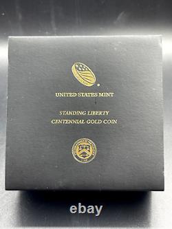 2016-W Standing Liberty Quarter Centennial Gold Coin. 9999 Fine 1/4 Troy Oz