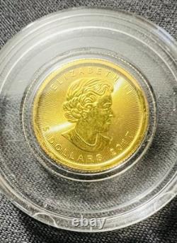 2017 1/10 OZ. 9999 FINE GOLD MAPLE LEAF Gold Coin Exquisite Gem Encased