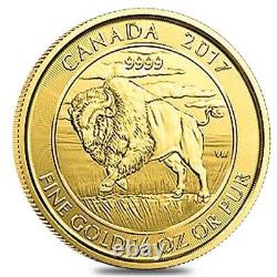 2017 1/4 oz Canadian Bison Gold Coin. 9999 Fine BU (Sealed)