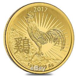 2017 1 oz Gold Lunar Year of the Rooster Coin. 9999 Fine BU Royal Australian