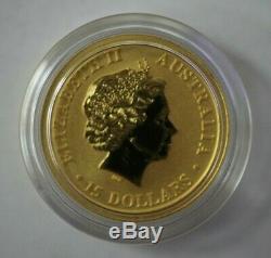2017 Australia Kangaroo 1/10 oz. 9999 Fine Gold $15 Dollars Coin In Capsule
