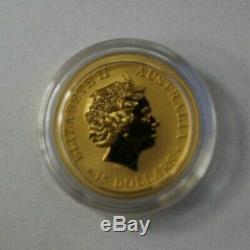 2017 Australia Kangaroo 1/10 oz. 9999 Fine Gold $15 Dollars Coin In Capsule