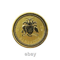 2017 Barbados Trident 1/5oz Gold Coin 0.2 Troy Ounces 0.999 Fine Low Mintage