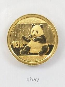2017 China 1 Gram 999 Fine Gold Panda 10 Yuan Brilliant Uncirculated Sealed