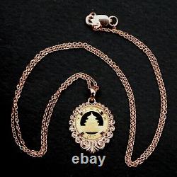 2017 Chinese 10 Yuan Panda 1 Gram. 999 Fine Gold Coin 12K Rose Gold Necklace NEW