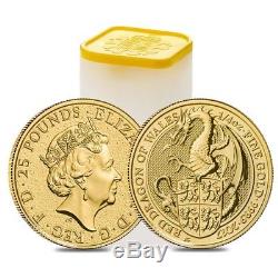 2017 Great Britain 1/4 oz Gold Queen's Beasts (Red Dragon) Coin. 9999 Fine BU