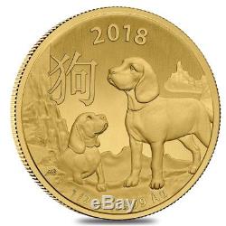 2018 1/2 oz Gold Lunar Year of the Dog Coin. 9999 Fine BU Royal Australian Mint