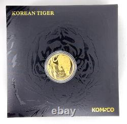 2018 1/4 oz Korean Tiger. 9999 Fine Gold Coin with COA & Box KOMSCO