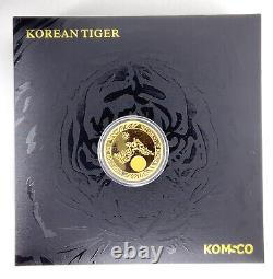 2018 1/4 oz Korean Tiger. 9999 Fine Gold Coin with COA & Box KOMSCO