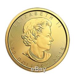 2018 1 oz Canadian Gold Maple Leaf $50 Coin. 9999 Fine