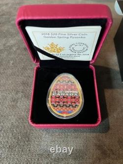 2018 $20 Golden Spring Pysanka 1 oz Fine Silver & Gold-plated Coin- Low Mintage 2018 $20 Golden Spring Pysanka 1 oz Fine Silver & Gold-plated Coin- Low Mintage