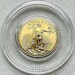 2018 $5 American Gold Eagle 1/10th Oz. 9999 Fine Airtite Capsule Gem+/unc