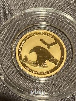 2018 Australia $15.9999 Fine Gold 1/10 Oz Wedge Tailed Eagle Bu In Capsule