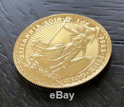 2018 British Royal Mint Gold Britannia 1 oz. 9999 Fineness Gold Coin BU