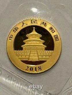 2018 China 3 Gram Gold Panda Coin BU Mint Sealed 999 Fine Gold Bullion Coin