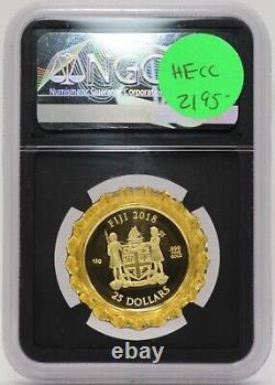 2018 Coca-Cola Coke 12g 999 Fine Gold Bottle Cap NGC PF70 $25 Fiji Coin JP829