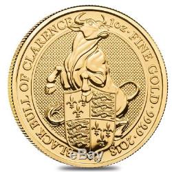 2018 Great Britain 1 oz Gold Queen's Beasts (Black Bull) Coin. 9999 Fine BU