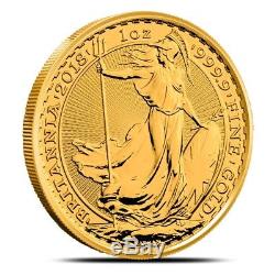 2018 Great Britain (UK) 1 Oz £100 Gold Britannia Coin. 9999 Fine Gem BU