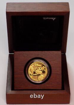 2018 Niue 90 Years of Disney Mickey Mouse 1/4 oz. 9999 fine gold Proof Coin