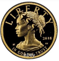 2018 W $10 American Liberty High Relief. 9999 Fine Gold Coin PCGS PR69DCAM NFC 2018 W $10 American Liberty High Relief. 9999 Fine Gold Coin PCGS PR69DCAM NFC