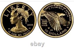 2018 W $10 American Liberty High Relief. 9999 Fine Gold Coin PCGS PR69DCAM NFC 2018 W $10 American Liberty High Relief. 9999 Fine Gold Coin PCGS PR69DCAM NFC