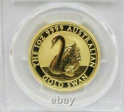 2018-p Austrailia 1 Oz Gold Swan First Stirke. 9999 Fine Pcgs Graded Ms70