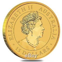 2019 1/10 oz Australian Gold Kangaroo Perth Mint Coin. 9999 Fine BU In Cap