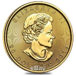 2019 1/2 oz Canadian Gold Maple Leaf $20 Coin. 9999 Fine BU (Sealed)