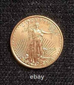 2019 $5 1/10 oz. American Gold Eagle Coin. BU. 9167 Fine Gold