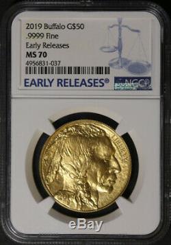 2019 Buffalo Gold $50.9999 Fine NGC MS70 Early Releases Blue Label STOCK
