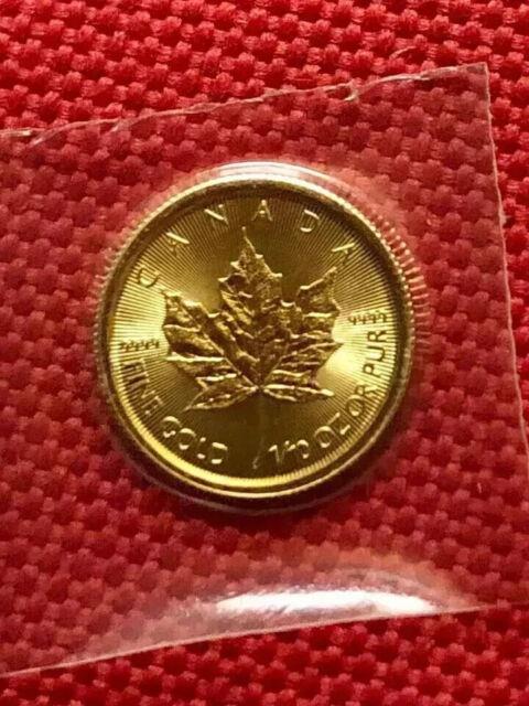 2019 Canada 1/10 Oz Fine Gold Maple Leaf $5 Bu Coin In Mint Seal 14k Yellow Fn