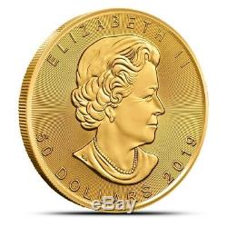 2019 Canada 1 Oz $50.9999 Fine Gold Maple Leaf Coin Gem Uncirculated (BU)