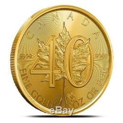 2019 Canada 1 oz $50.9999 Fine Gold Maple Leaf Coin 40th Anniversary