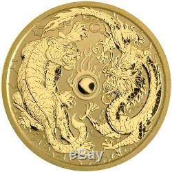 2019 Gold 1 Oz Australia $100 Chinese Dragon & Tiger. 9999 Fine Coin BU+