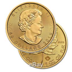 2019 Gold 1 oz Canadian Gold Maple Leaf $50 Coin. 9999 Fine coin