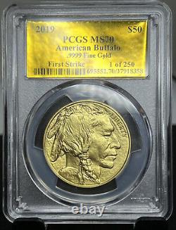 2019 Gold Buffalo $50.9999 Fine PCGS MS70 First Strike 1 of 250 Gold Label