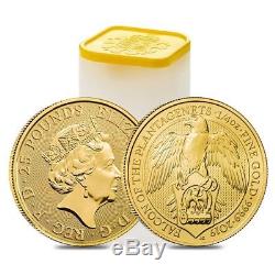 2019 Great Britain 1/4 oz Gold Queen's Beasts (Falcon) Coin. 9999 Fine BU